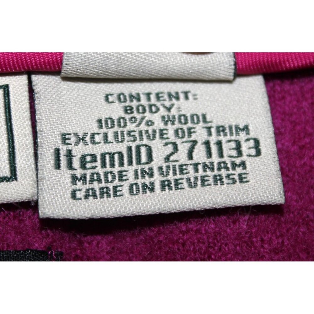 L.L. BEAN x BELLANDI Premium Italian Boiled Wool Pea Coat in Fuchsia (LP) - Picture 8 of 12